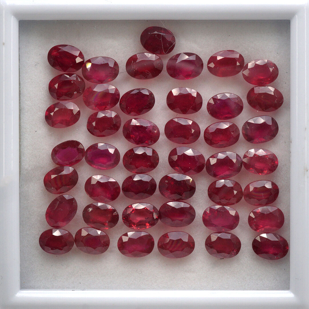 Rubin - Wypełniany, Owalny, 7x5 mm