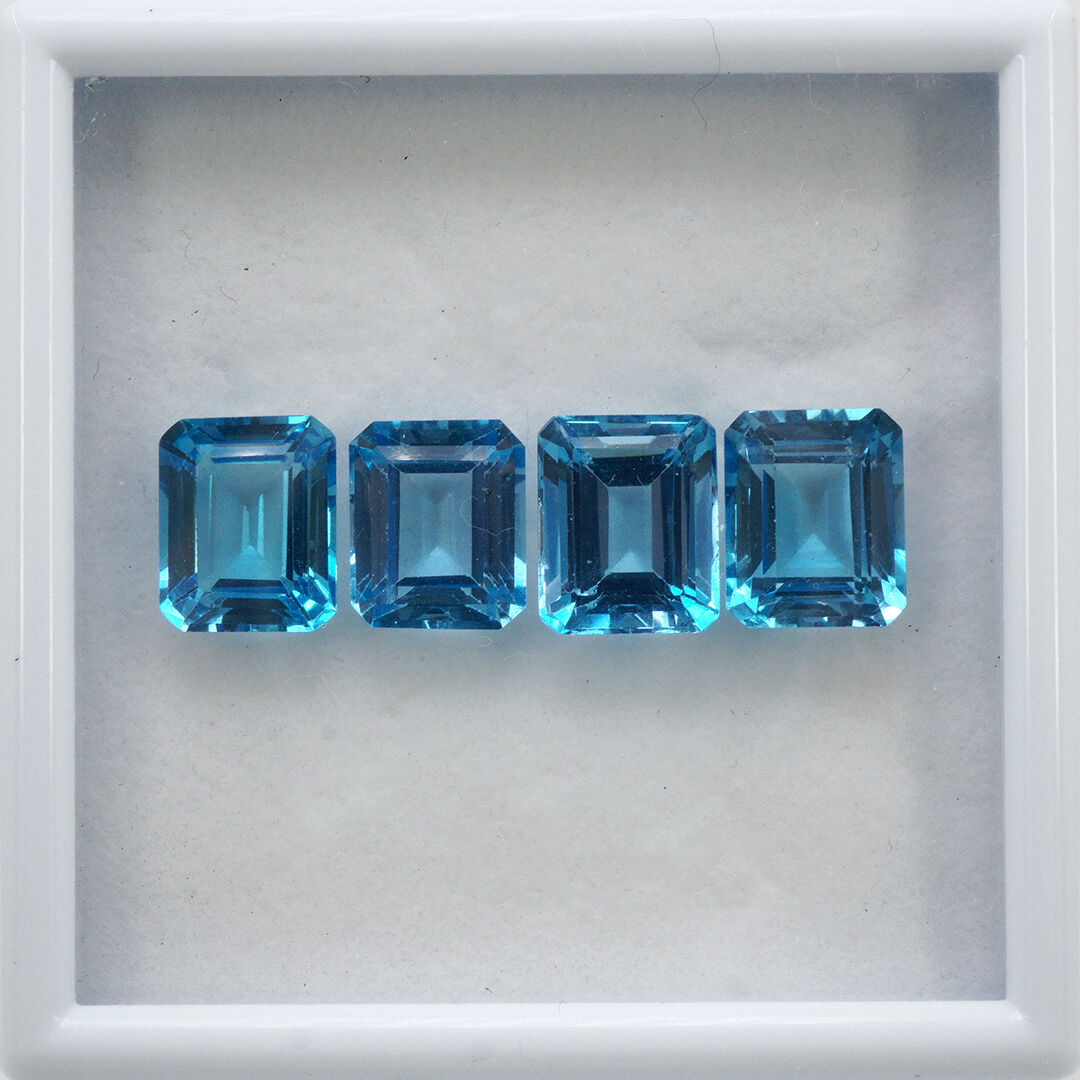 Topaz - Swiss Blue, Ośmiokąt, 12x10 mm