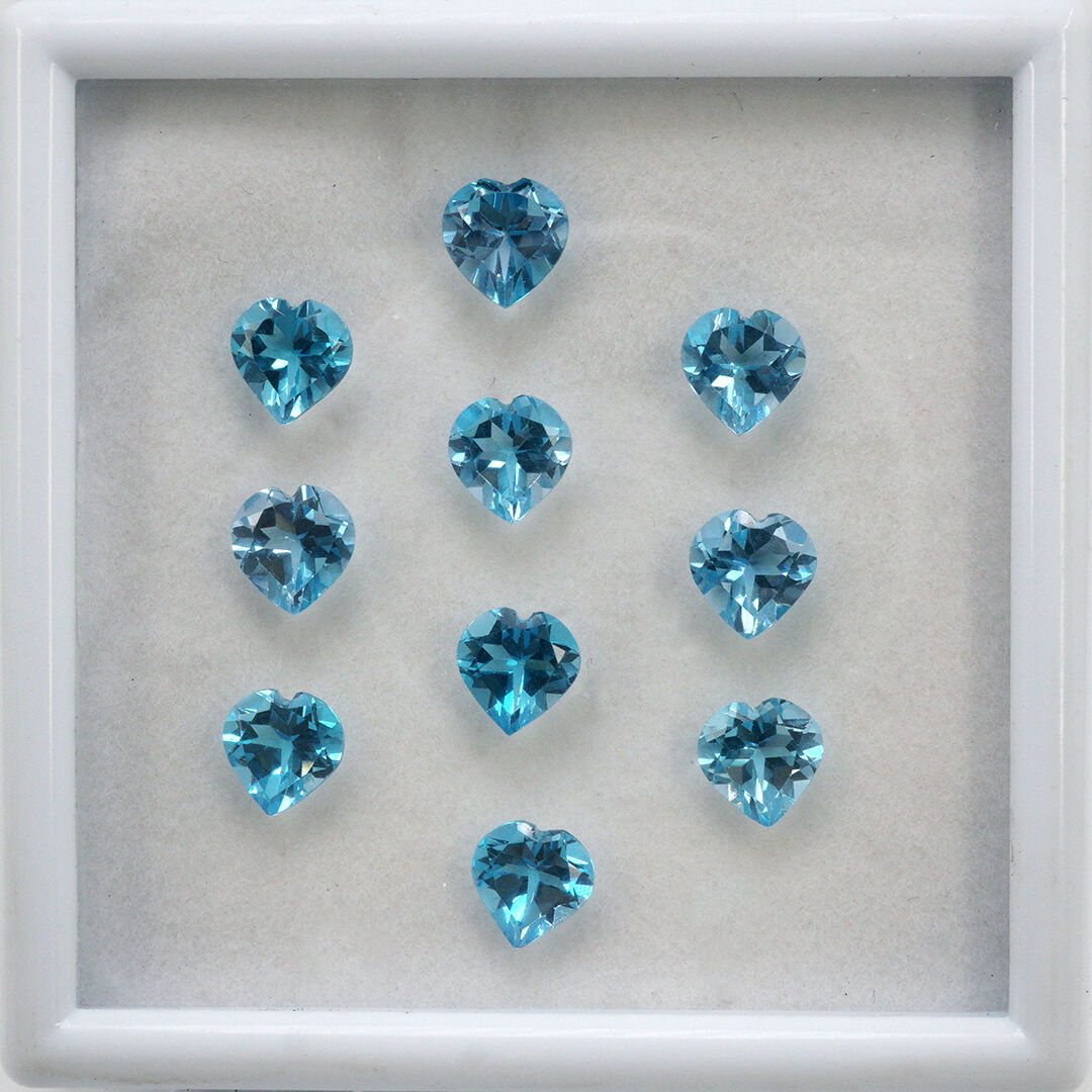 Topaz - Swiss Blue, Serce, 7x7 mm