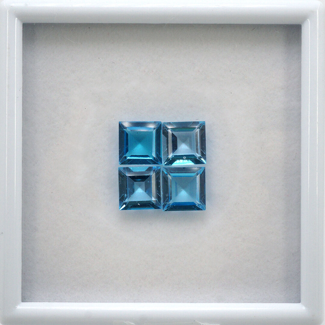 Topaz - Swiss Blue, Kwadrat, 8x8 mm