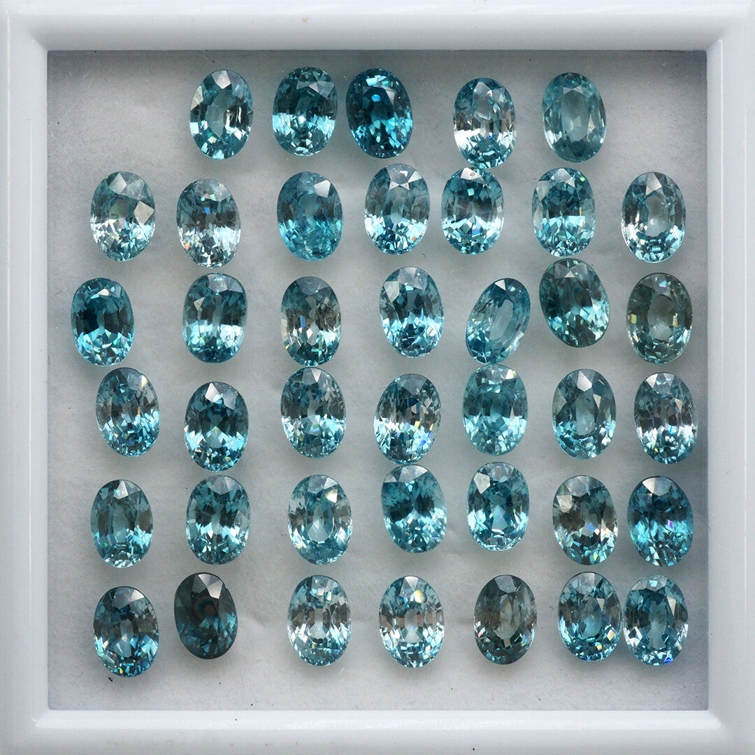 Cyrkon - Niebieski, Owalny, 7x5 mm