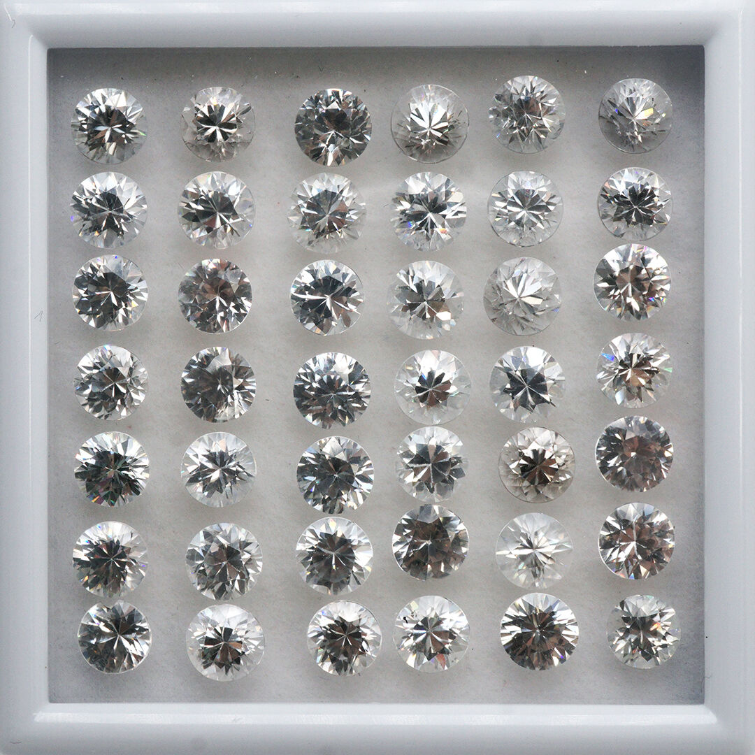 Cyrkon - Bezbarwny, Okrągły, 6 mm