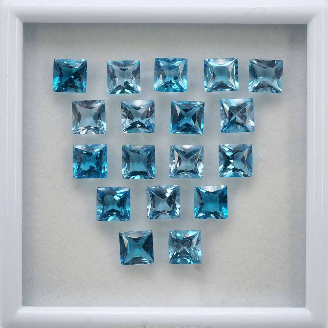 Topaz - Swiss Blue, Kwadrat, 6x6 mm