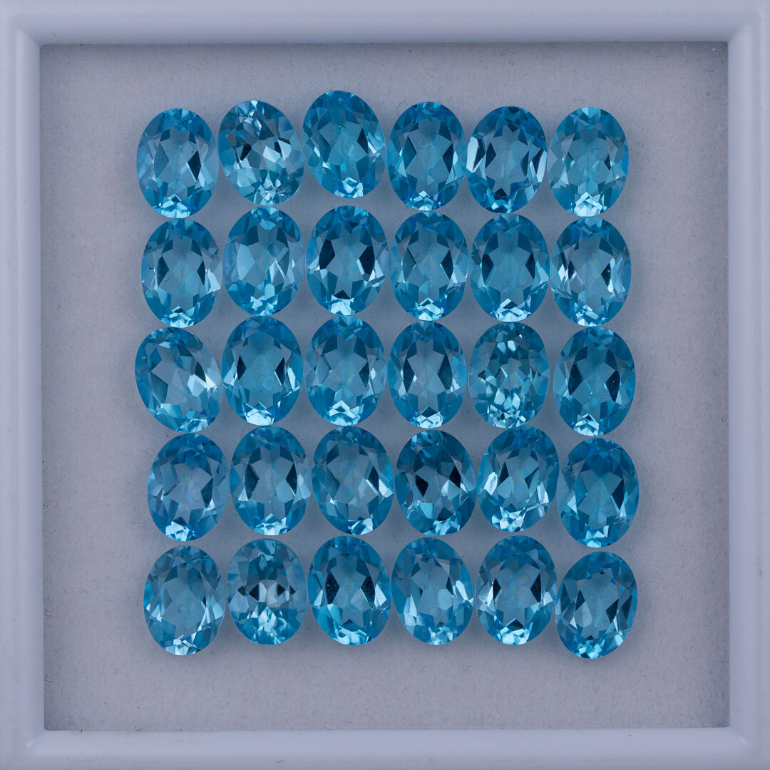 Topaz - Swiss Blue, Owalny, 8x6 mm