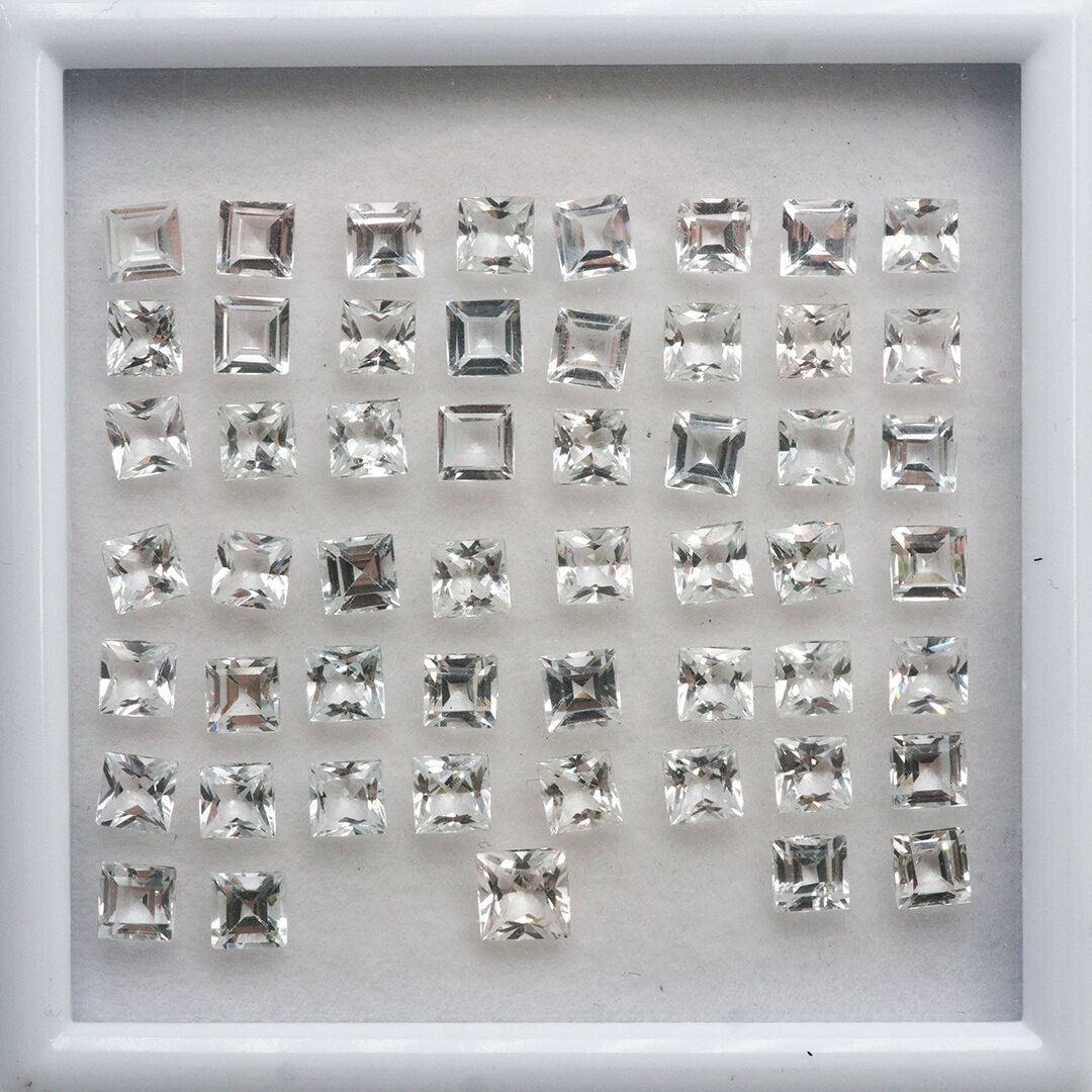 Topaz Bezbarwny, Kwadrat, 4x4 mm