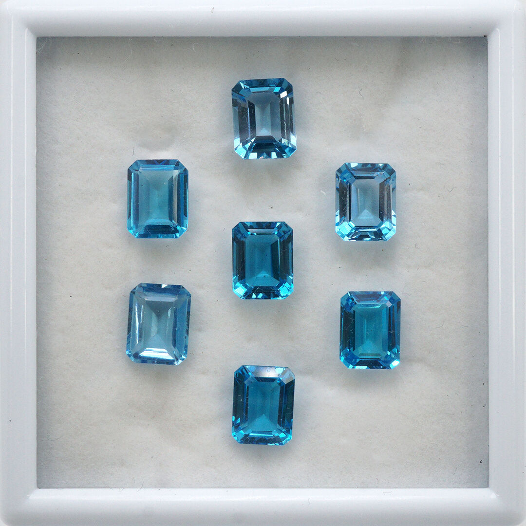 Topaz - Swiss Blue, Ośmiokąt, 9x7 mm