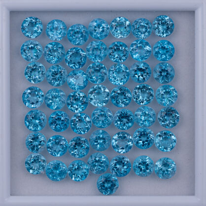 Topaz - Swiss Blue, Okrągły, 6 mm