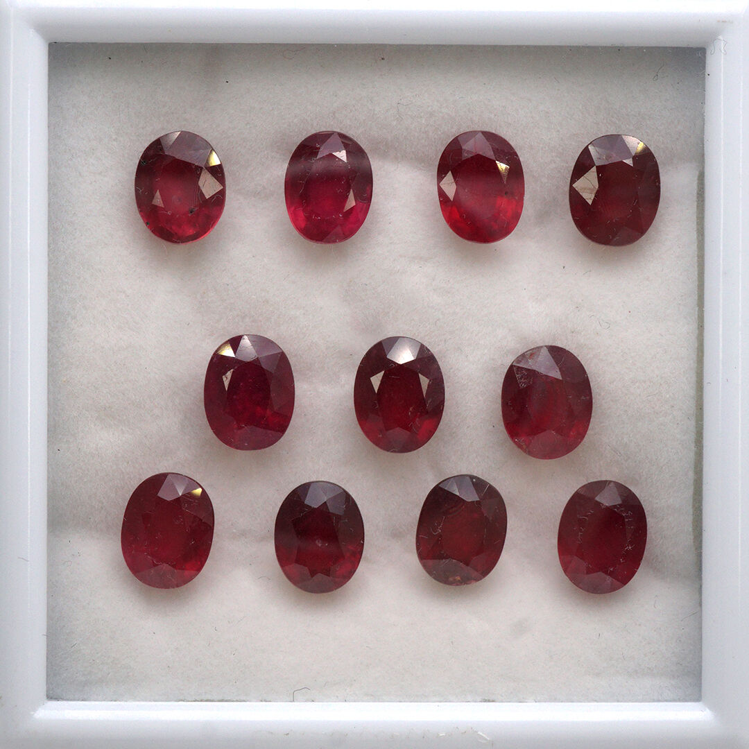 Rubin - Wypełniany, Owalny, 9x7 mm