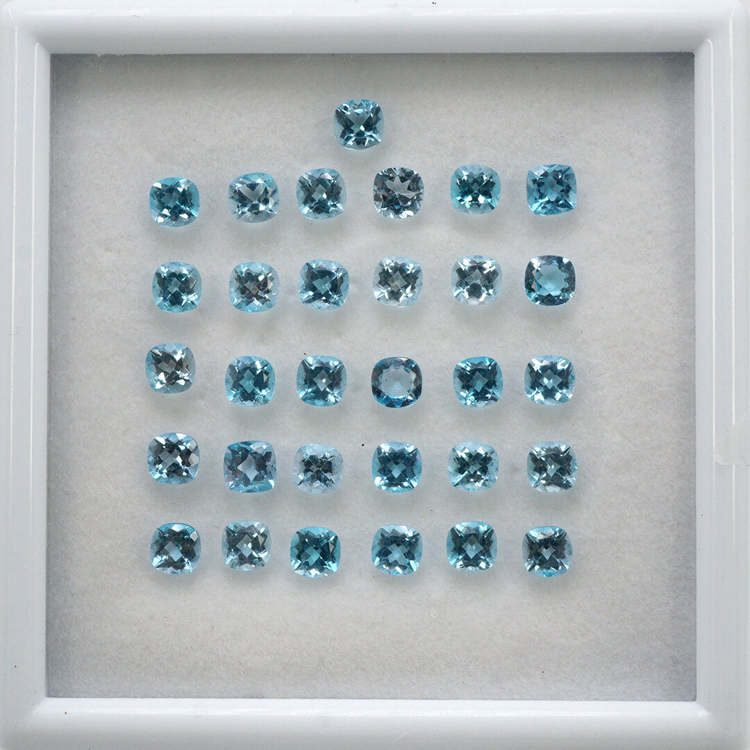 Topaz - Swiss Blue, Poduszka, 4x4 mm
