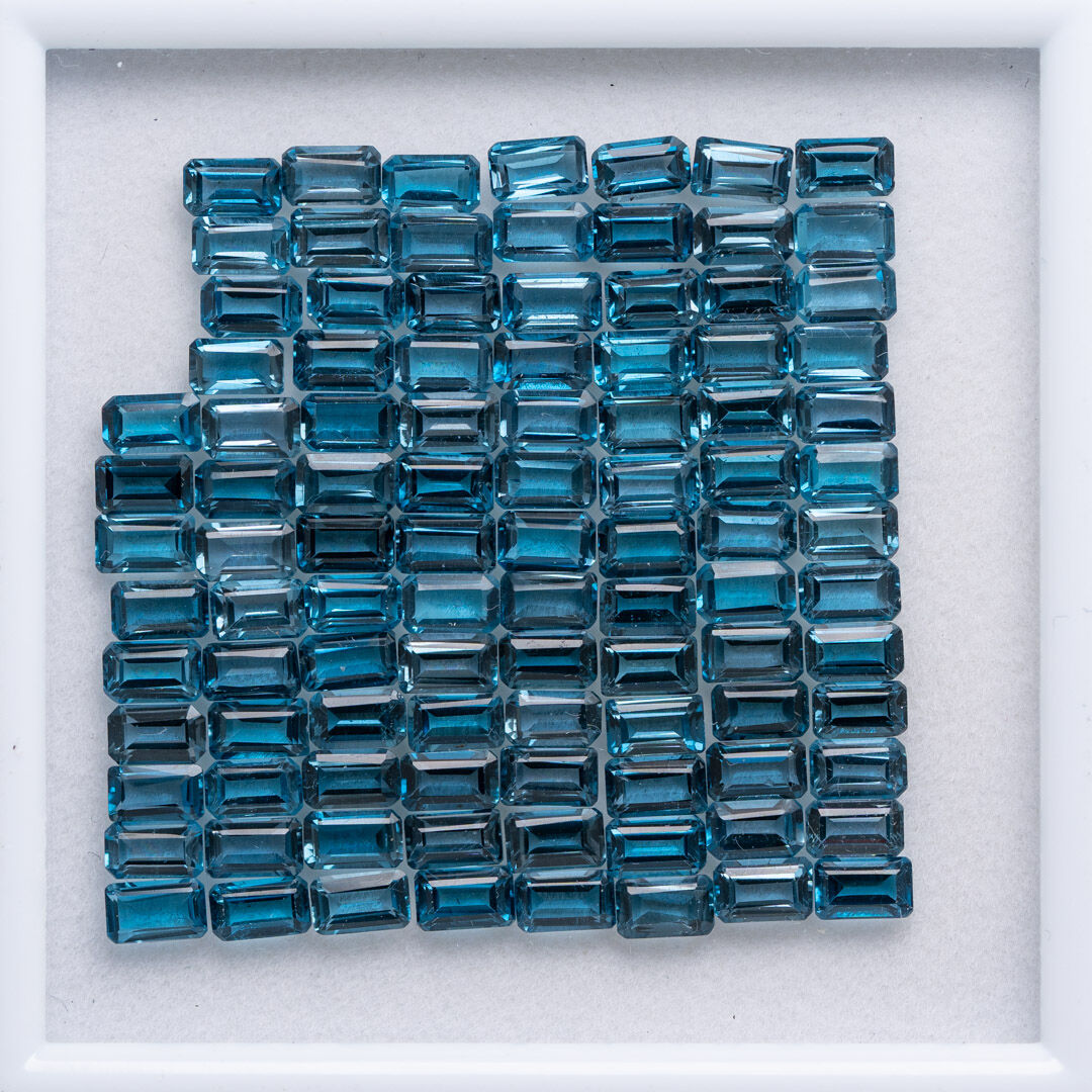Topaz - London Blue, Ośmiokąt, 5x3 mm