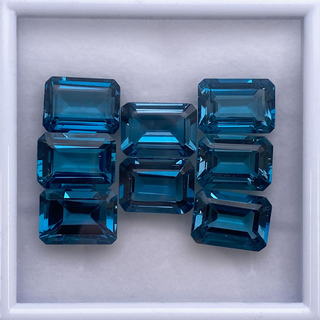 Topaz London, Ośmiokąt, 14x10 mm