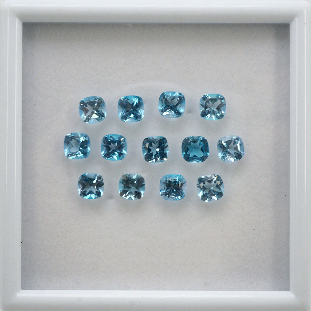 Topaz - Swiss Blue, Poduszka, 5x5 mm