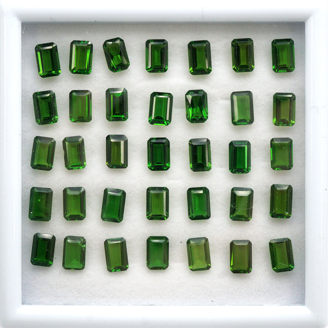 Diopsyd Chromowy, Ośmiokąt, 6x4 mm