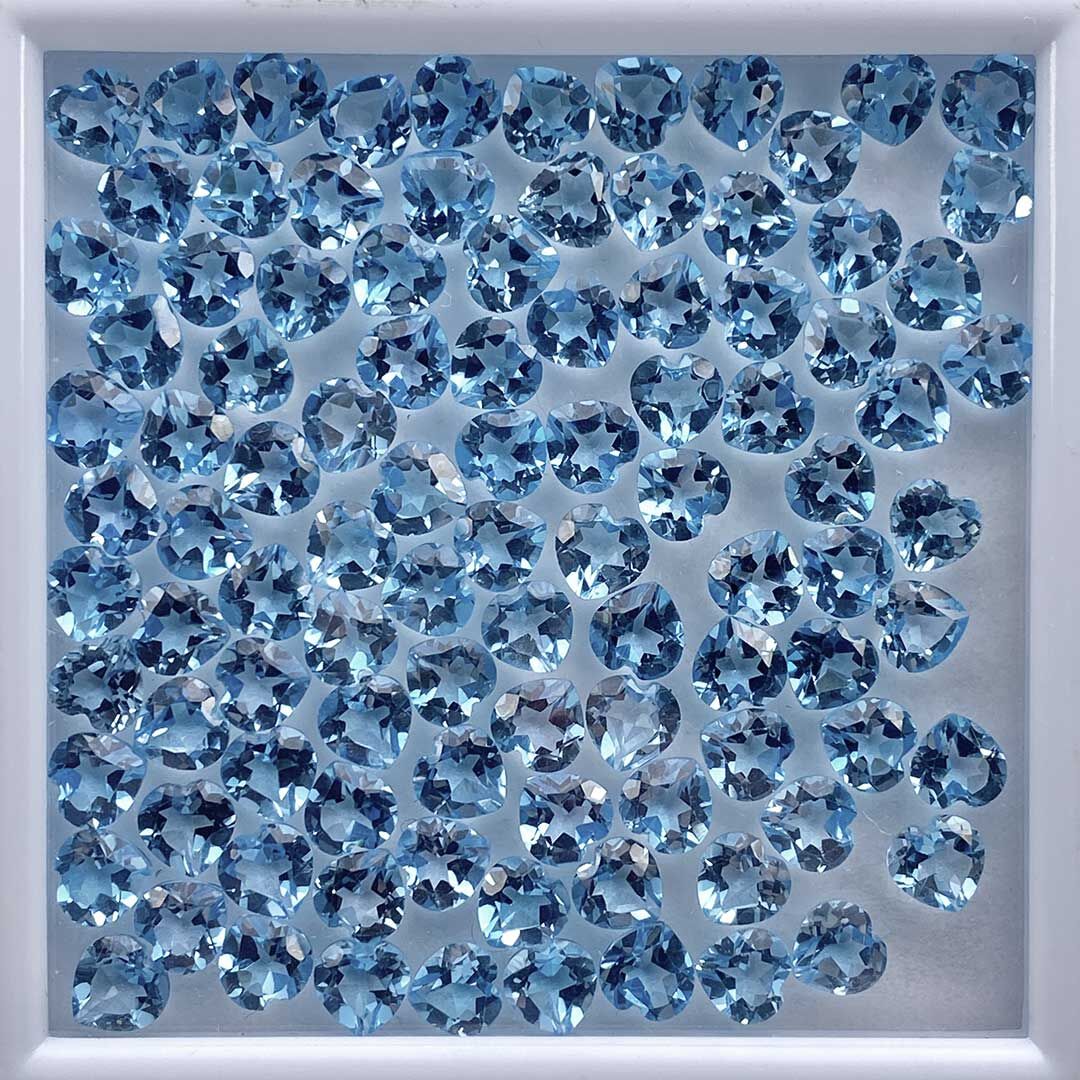 Topaz - Swiss Blue, Serce, 5 mm