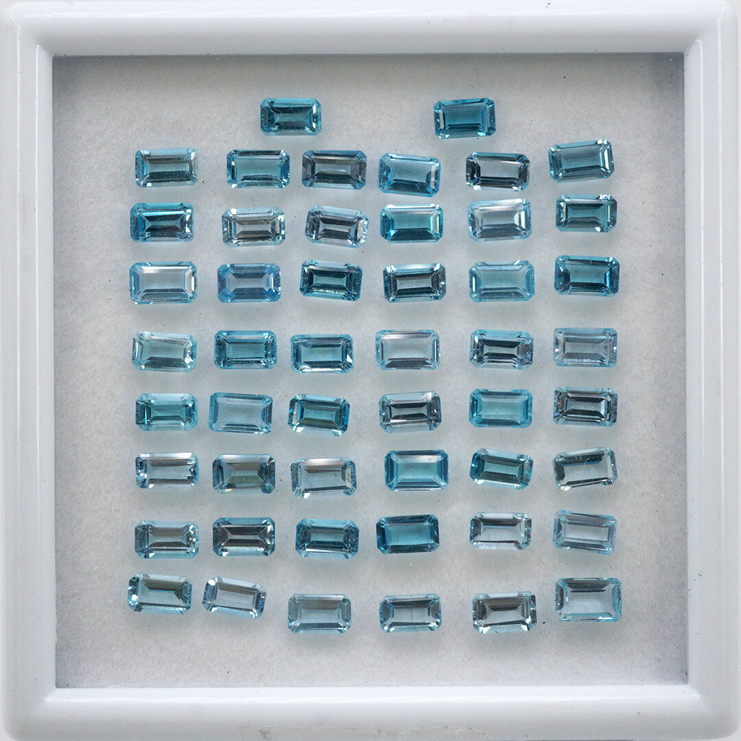 Topaz - Swiss Blue, Ośmiokąt, 5x3 mm