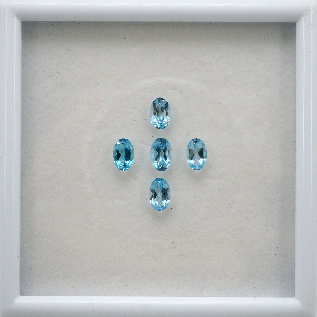 Topaz - Swiss Blue, Owalny, 6x4 mm