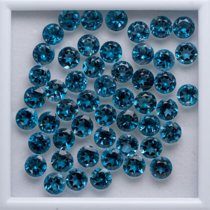 Topaz - London Blue, Okrągły, 6 mm