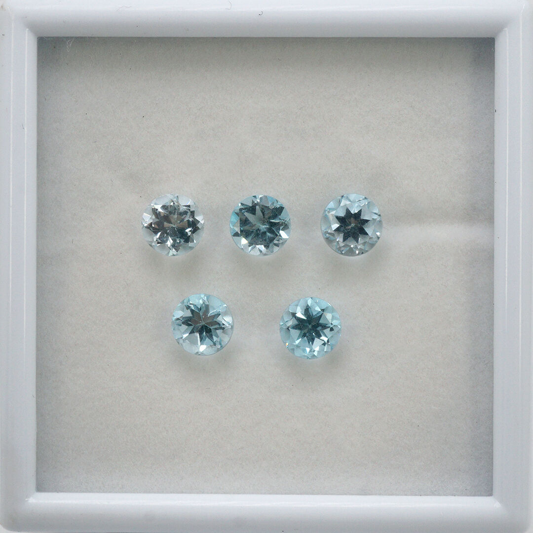 Topaz - Sky Blue, Okrągły, 7 mm