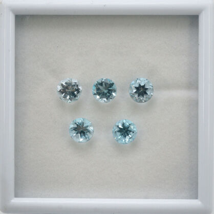 Topaz - Sky Blue, Okrągły, 7 mm