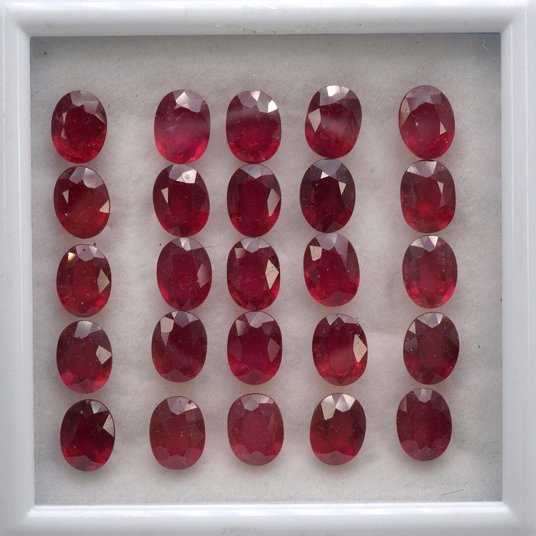 Rubin - Wypełniany, Owalny, 8x6 mm
