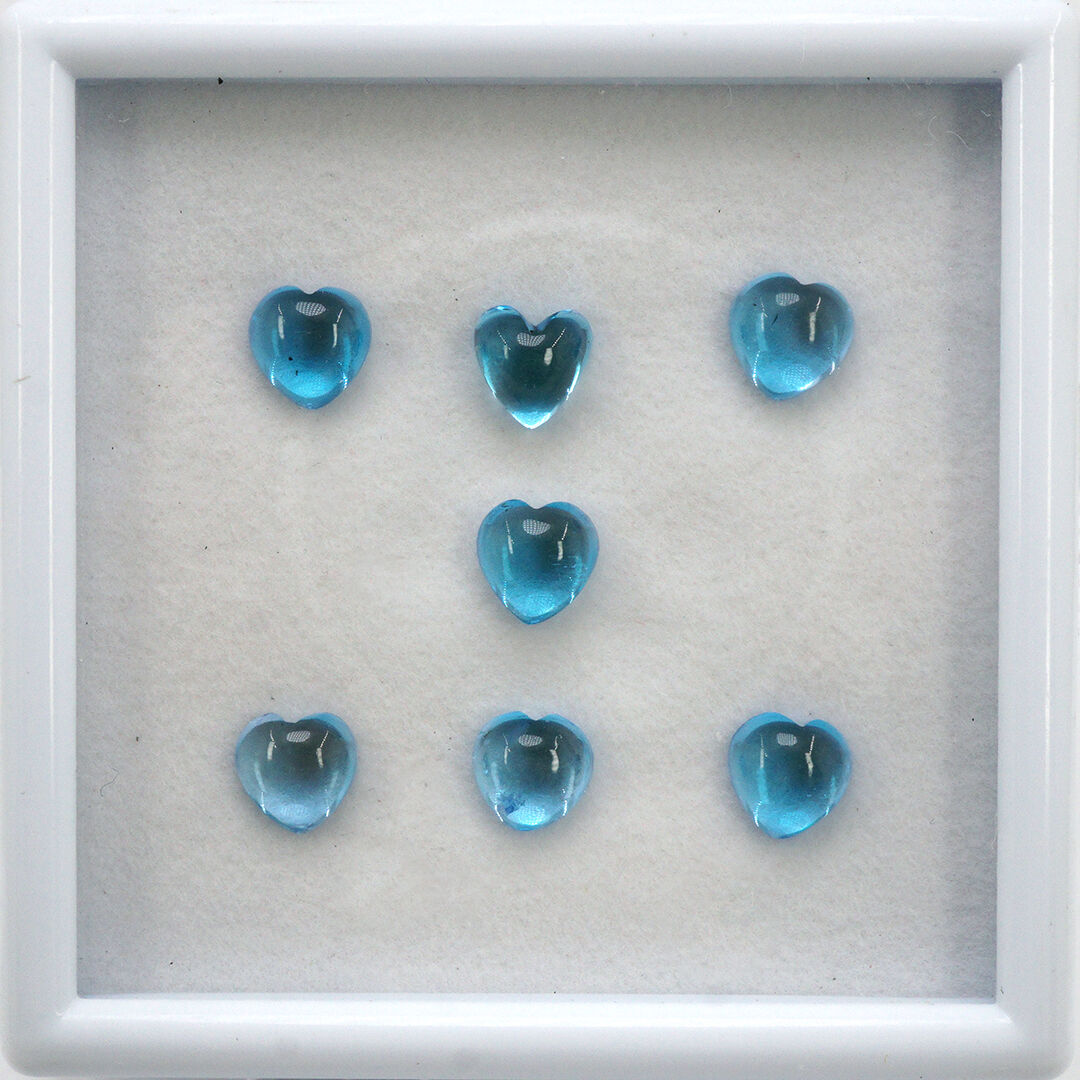 Topaz - Swiss Blue, Serce, 7 mm