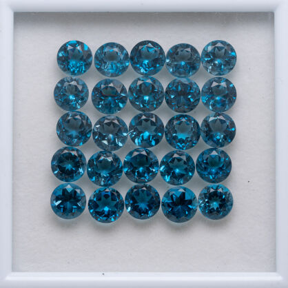 Topaz - London Blue, Okrągły, 7 mm