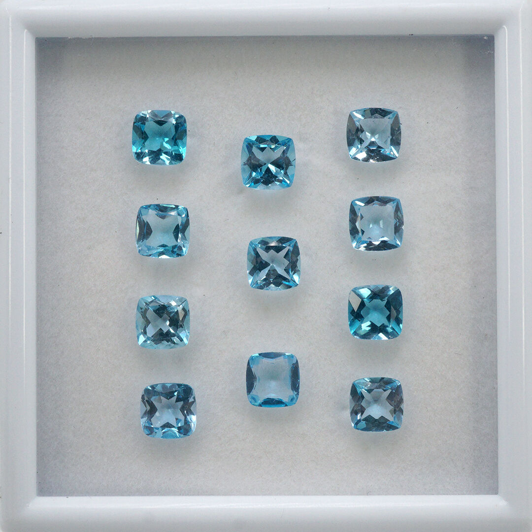Topaz - Swiss Blue, Poduszka, 6x6 mm