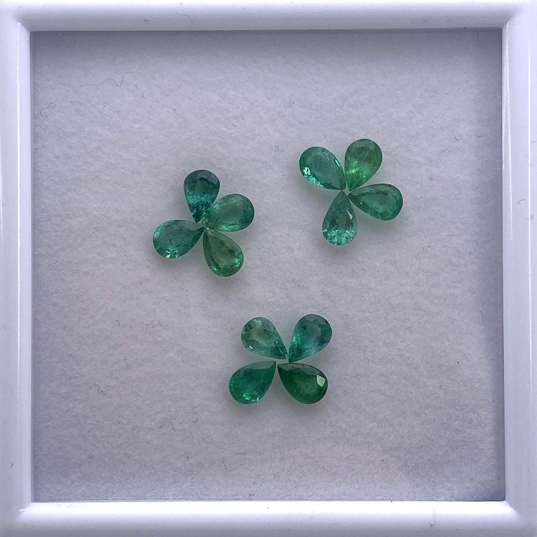 Szmaragd, Gruszka, 6x4 mm