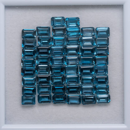 Topaz - London Blue, Ośmiokąt, 6x4 mm