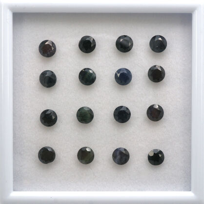 Szafir - Czarny, Okrągły, 5 mm